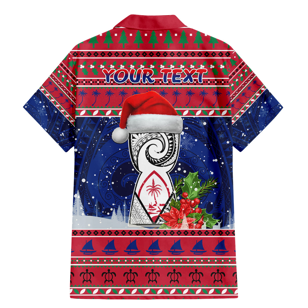 Personalized Guam Christmas Family Matching Mermaid Dress and Hawaiian Shirt Guaman Seal Poinsettia Felis Pasgua LT05 - Polynesian Pride