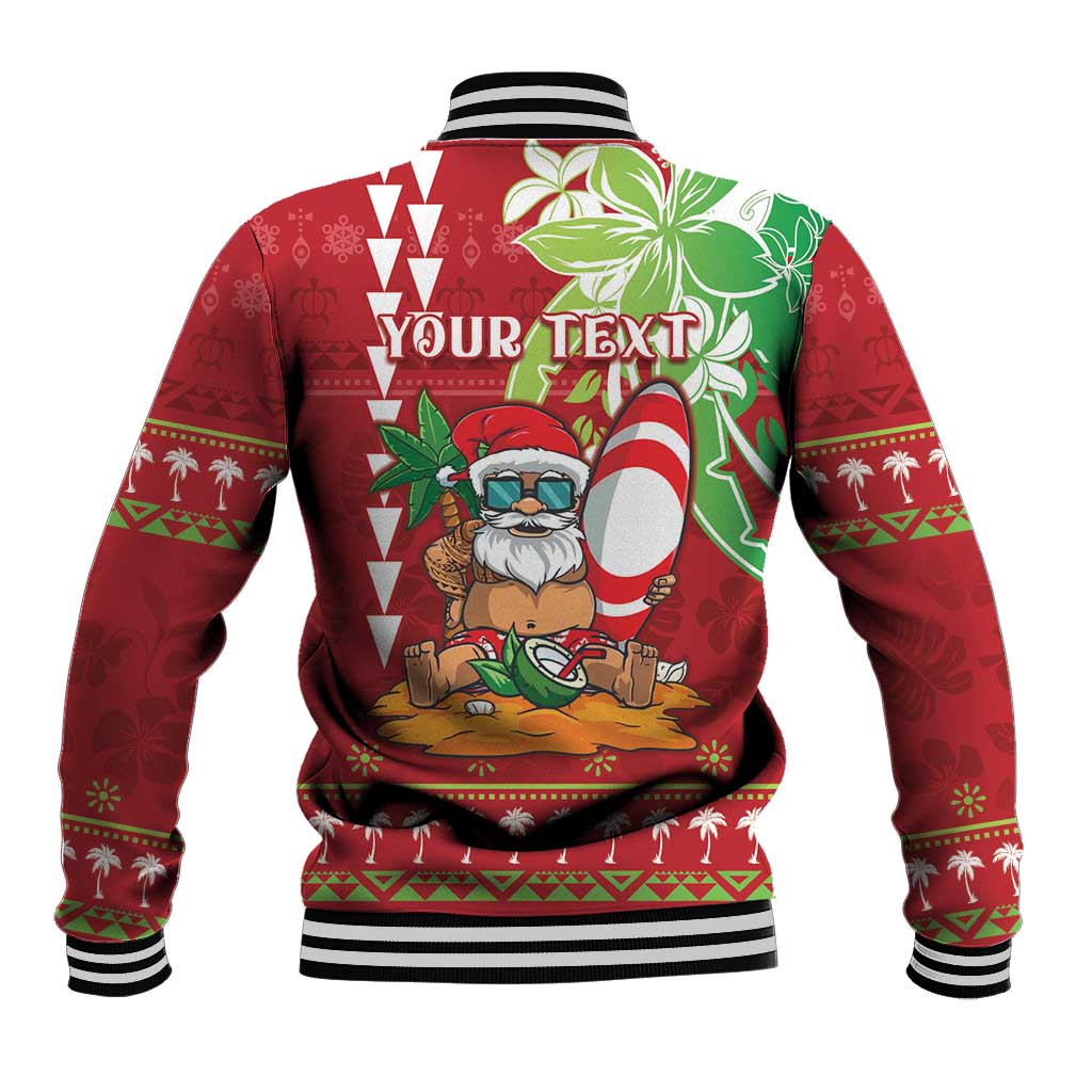 Personalised Hawaii Christmas Baseball Jacket Funny Santa Claus Surf Mele Kalikimaka LT05 - Polynesian Pride