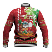 Personalised Hawaii Christmas Baseball Jacket Funny Santa Claus Surf Mele Kalikimaka LT05 - Polynesian Pride