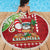 Hawaii Christmas Beach Blanket Funny Santa Claus Surf Mele Kalikimaka