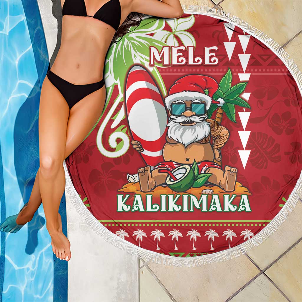 Hawaii Christmas Beach Blanket Funny Santa Claus Surf Mele Kalikimaka LT05 - Polynesian Pride