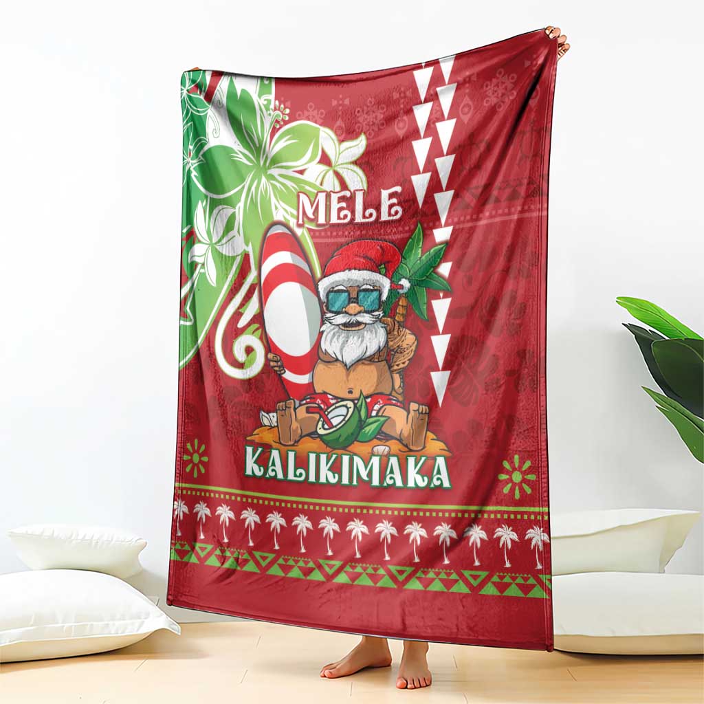 Hawaii Christmas Blanket Funny Santa Claus Surf Mele Kalikimaka LT05 - Polynesian Pride