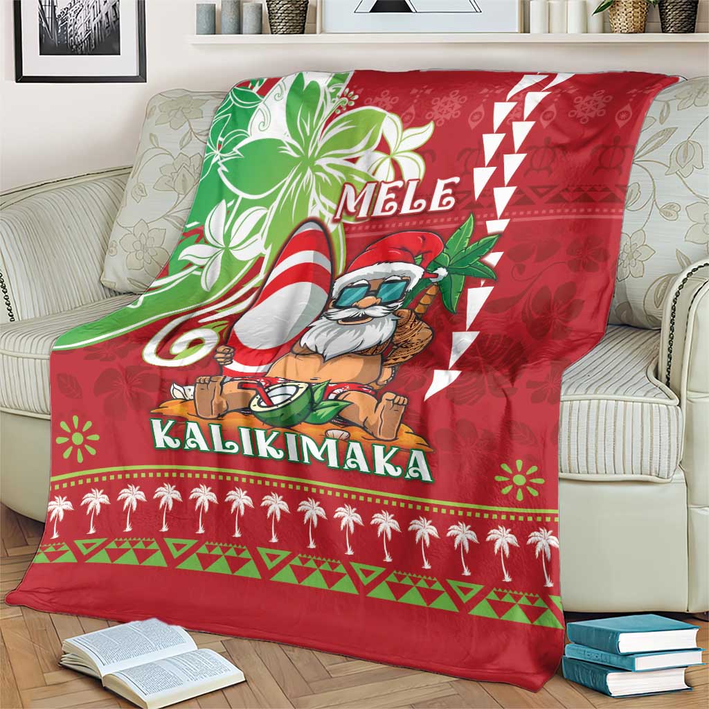 Hawaii Christmas Blanket Funny Santa Claus Surf Mele Kalikimaka LT05 - Polynesian Pride