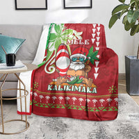 Hawaii Christmas Blanket Funny Santa Claus Surf Mele Kalikimaka LT05 - Polynesian Pride