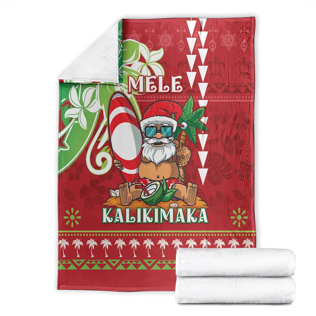 Hawaii Christmas Blanket Funny Santa Claus Surf Mele Kalikimaka LT05 - Polynesian Pride