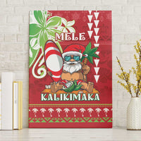 Hawaii Christmas Canvas Wall Art Funny Santa Claus Surf Mele Kalikimaka LT05 Without Frame Red - Polynesian Pride