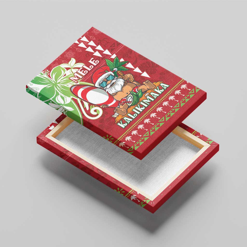 Hawaii Christmas Canvas Wall Art Funny Santa Claus Surf Mele Kalikimaka LT05 - Polynesian Pride