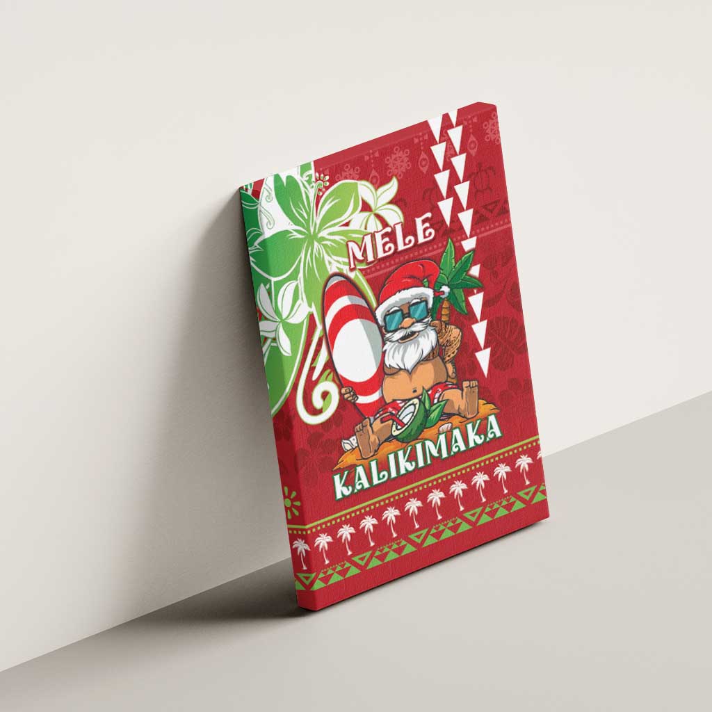 Hawaii Christmas Canvas Wall Art Funny Santa Claus Surf Mele Kalikimaka LT05 - Polynesian Pride