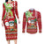 Personalised Hawaii Christmas Couples Matching Long Sleeve Bodycon Dress and Long Sleeve Button Shirt Funny Santa Claus Surf Mele Kalikimaka