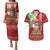 Personalised Hawaii Christmas Couples Matching Puletasi and Hawaiian Shirt Funny Santa Claus Surf Mele Kalikimaka
