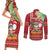Personalised Hawaii Christmas Couples Matching Short Sleeve Bodycon Dress and Long Sleeve Button Shirt Funny Santa Claus Surf Mele Kalikimaka