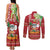 Personalised Hawaii Christmas Couples Matching Tank Maxi Dress and Long Sleeve Button Shirt Funny Santa Claus Surf Mele Kalikimaka