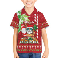 Personalised Hawaii Christmas Family Matching Off Shoulder Short Dress and Hawaiian Shirt Funny Santa Claus Surf Mele Kalikimaka