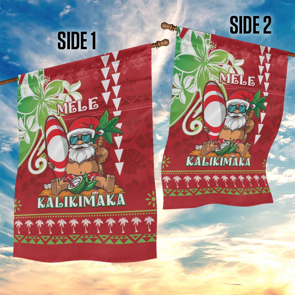 Hawaii Christmas Garden Flag Funny Santa Claus Surf Mele Kalikimaka LT05 - Polynesian Pride