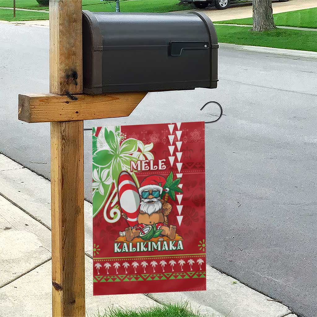Hawaii Christmas Garden Flag Funny Santa Claus Surf Mele Kalikimaka LT05 - Polynesian Pride