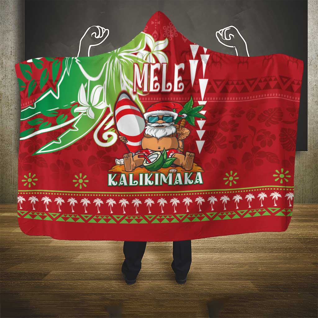 Hawaii Christmas Hooded Blanket Funny Santa Claus Surf Mele Kalikimaka LT05 - Polynesian Pride