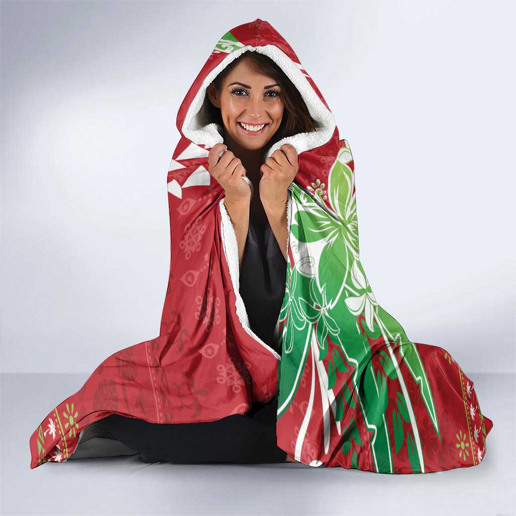Hawaii Christmas Hooded Blanket Funny Santa Claus Surf Mele Kalikimaka LT05 - Polynesian Pride
