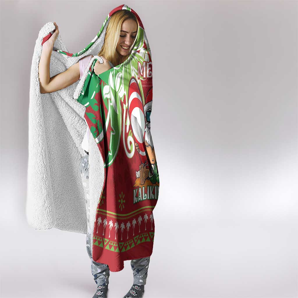 Hawaii Christmas Hooded Blanket Funny Santa Claus Surf Mele Kalikimaka LT05 - Polynesian Pride