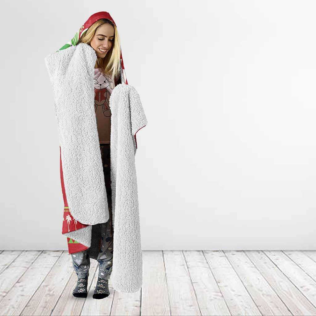 Hawaii Christmas Hooded Blanket Funny Santa Claus Surf Mele Kalikimaka LT05 - Polynesian Pride