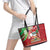 Hawaii Christmas Leather Tote Bag Funny Santa Claus Surf Mele Kalikimaka