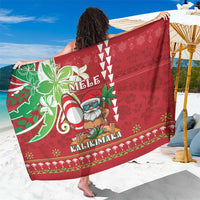 Hawaii Christmas Sarong Funny Santa Claus Surf Mele Kalikimaka