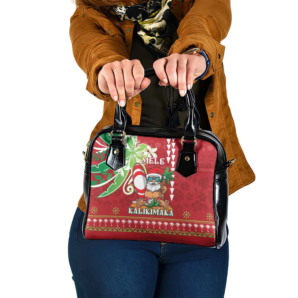 Hawaii Christmas Shoulder Handbag Funny Santa Claus Surf Mele Kalikimaka