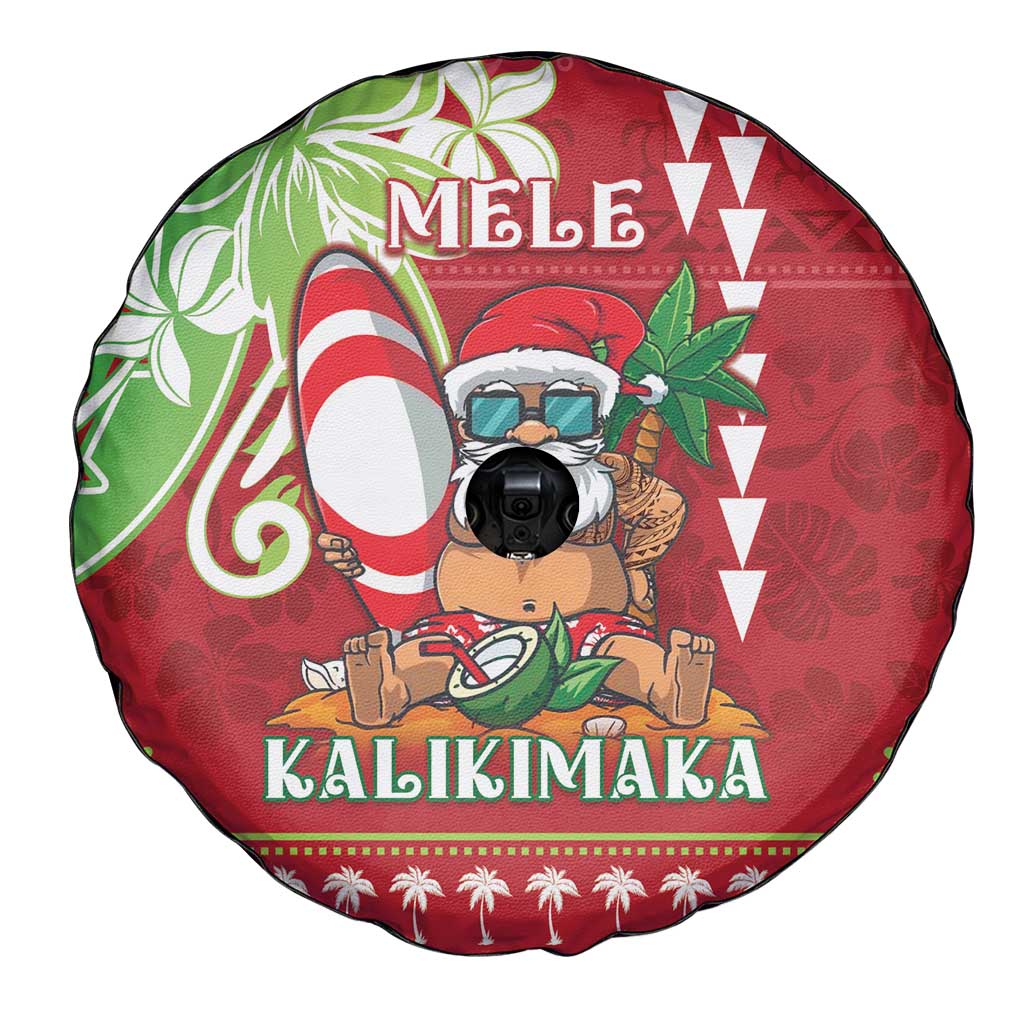Hawaii Christmas Spare Tire Cover Funny Santa Claus Surf Mele Kalikimaka