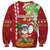 Personalised Hawaii Christmas Sweatshirt Funny Santa Claus Surf Mele Kalikimaka