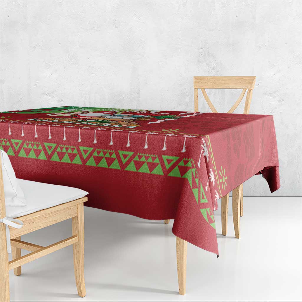 Hawaii Christmas Tablecloth Funny Santa Claus Surf Mele Kalikimaka LT05 - Polynesian Pride