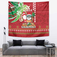 Hawaii Christmas Tapestry Funny Santa Claus Surf Mele Kalikimaka LT05 Red - Polynesian Pride