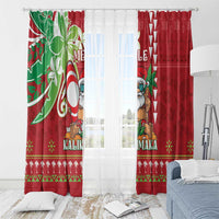Hawaii Christmas Window Curtain Funny Santa Claus Surf Mele Kalikimaka LT05 - Polynesian Pride