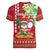Personalised Hawaii Christmas Women V-Neck T-Shirt Funny Santa Claus Surf Mele Kalikimaka