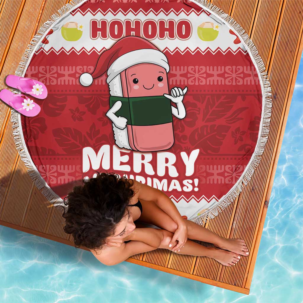 Hawaii Funny Christmas Beach Blanket Spam Musubi Santa LT05 - Polynesian Pride