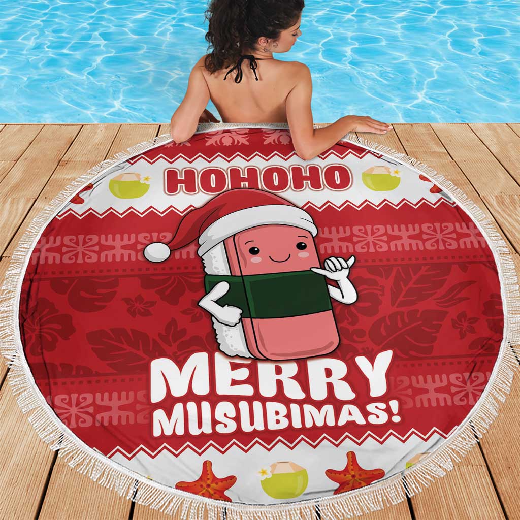 Hawaii Funny Christmas Beach Blanket Spam Musubi Santa LT05 - Polynesian Pride