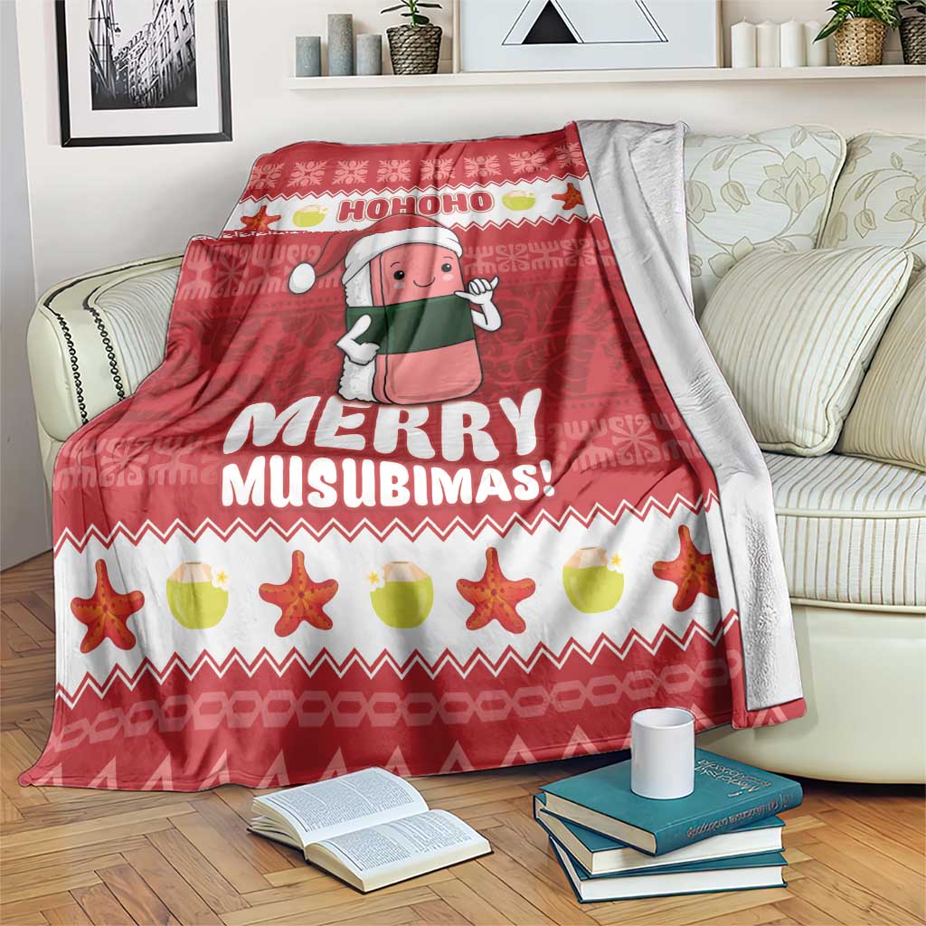 Hawaii Funny Christmas Blanket Spam Musubi Santa LT05 Red - Polynesian Pride