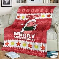 Hawaii Funny Christmas Blanket Spam Musubi Santa LT05 - Polynesian Pride