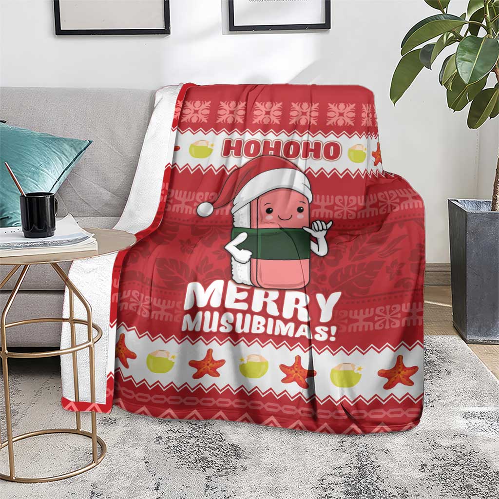 Hawaii Funny Christmas Blanket Spam Musubi Santa LT05 - Polynesian Pride