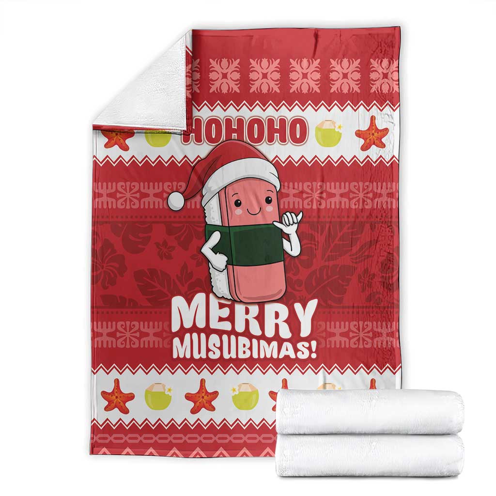 Hawaii Funny Christmas Blanket Spam Musubi Santa LT05 - Polynesian Pride