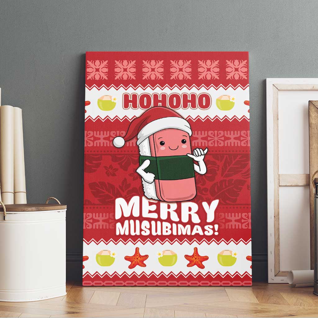 Hawaii Funny Christmas Canvas Wall Art Spam Musubi Santa LT05 - Polynesian Pride