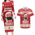 Hawaii Funny Christmas Couples Matching Long Sleeve Bodycon Dress and Hawaiian Shirt Spam Musubi Santa