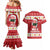 Hawaii Funny Christmas Couples Matching Mermaid Dress and Hawaiian Shirt Spam Musubi Santa