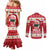 Hawaii Funny Christmas Couples Matching Mermaid Dress and Long Sleeve Button Shirt Spam Musubi Santa