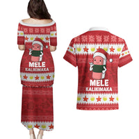Hawaii Funny Christmas Couples Matching Puletasi and Hawaiian Shirt Spam Musubi Santa LT05 - Polynesian Pride