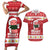 Hawaii Funny Christmas Couples Matching Short Sleeve Bodycon Dress and Hawaiian Shirt Spam Musubi Santa