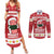 Hawaii Funny Christmas Couples Matching Summer Maxi Dress and Long Sleeve Button Shirt Spam Musubi Santa