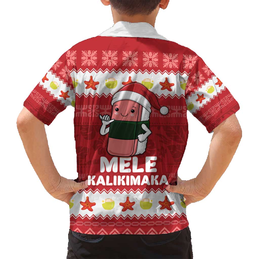 Hawaii Funny Christmas Family Matching Long Sleeve Bodycon Dress and Hawaiian Shirt Spam Musubi Santa LT05 - Polynesian Pride
