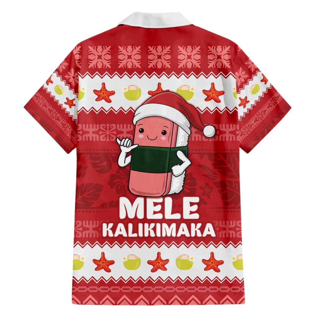 Hawaii Funny Christmas Family Matching Long Sleeve Bodycon Dress and Hawaiian Shirt Spam Musubi Santa LT05 - Polynesian Pride