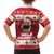 Hawaii Funny Christmas Family Matching Off Shoulder Short Dress and Hawaiian Shirt Spam Musubi Santa