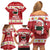 Hawaii Funny Christmas Family Matching Off Shoulder Short Dress and Hawaiian Shirt Spam Musubi Santa