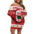 Hawaii Funny Christmas Family Matching Off Shoulder Short Dress and Hawaiian Shirt Spam Musubi Santa